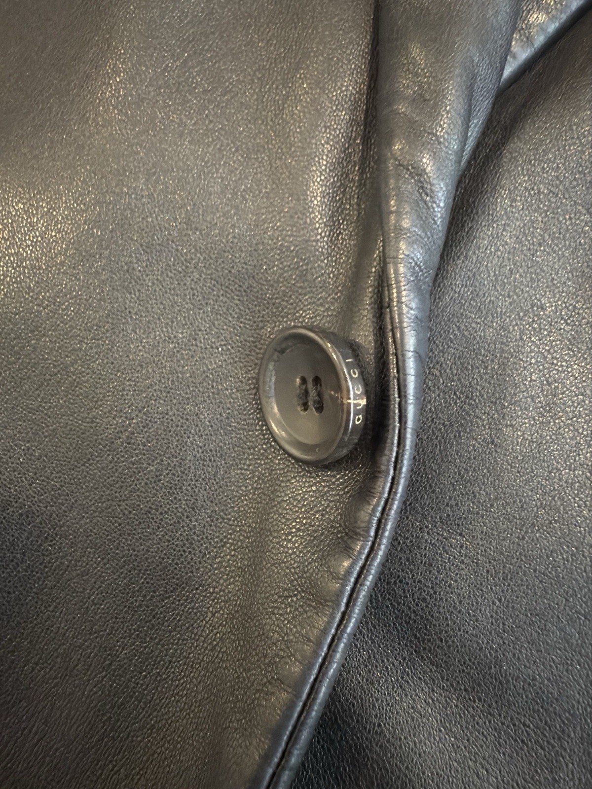Vintage GUCCI Black Leather Blazer Jacket – Mens Tailored Tom Ford Era - UK 42 image 9