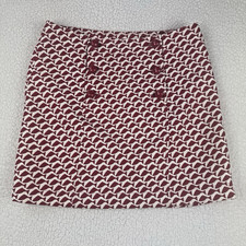 Vineyard Vines Mini Skirt Sz 2 Red Fish Print Jacquard Straight Nautical Marine