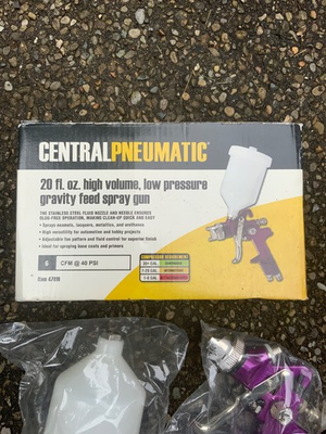 #ad Central Pneumatic 20fl oz High Volume Low Pressure Gravity Feed Spray Gun NEW $15.00