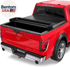 Quad Fold Soft Truck Bed Tonneau Cover on Top Compatible for 2015-2024 2025 Ford