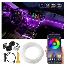 Interior Car LED Strip Lights RGB 8 in 1 Neon Ambient Decor Atmosphere Lights US