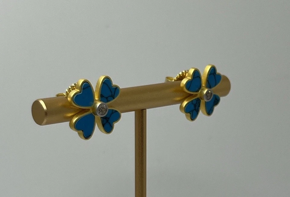 Pendientes Freida Rothman City Blooms Turquesa NUEVO Foto 2 de 4