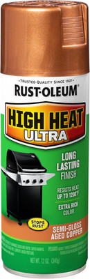 Rust-Oleum Paint 241232 High Heat Ultra Enamel Spray, Aged Copper, 12-Ounce, Fl