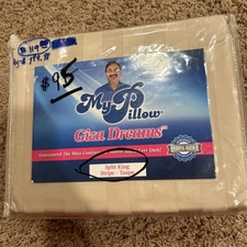 NEW My Pillow Stripe Taupe 100% Giza Dreams 400 TC Cotton SPLIT KING Sheet Set**