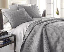 Grey Quilt King Size, Soft Microfiber King Quilt, No Wrinkle, No Fade, Stain Res