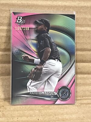 2022 Bowman Platinum Pink Kahilil Watson 196/199 Miami Marlins