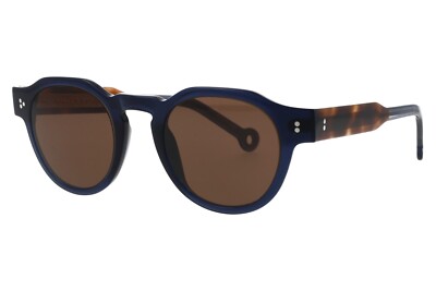 200  Sunglasses Pantos Blue Brown Hally & Son HS808 Style Moscot Lesca