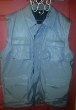 Men's New York board surf thick pocket silver gray vest size xl jacket coat 90s