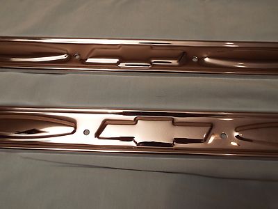 1967-1972 DOOR SILL SCUFF PLATE WITH BOWTIE STAINLESS CHEVROLET TRUCK 1967-1972 DOOR SILL SCUFF PLATE WITH BOWTIE STAINLESS CHEVROLET TRUCK