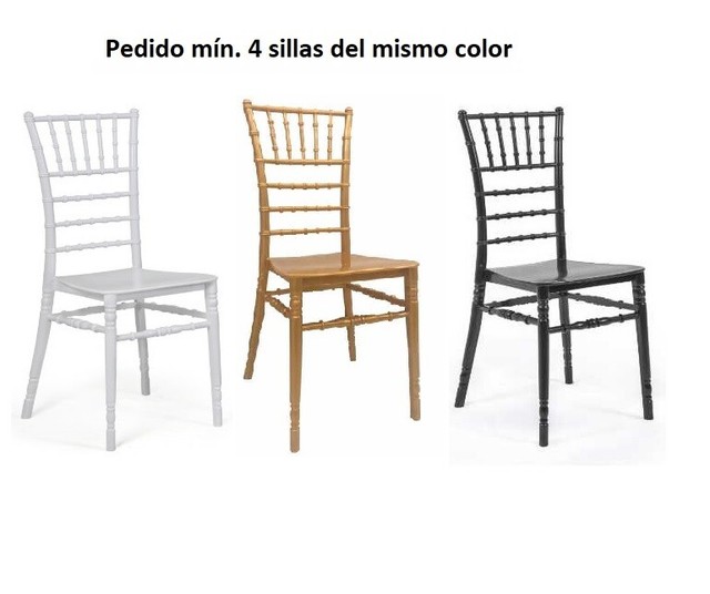 SILLA TIFFANY POLIPROPILENO APILABLE HOGAR RESTAURANTE BAR JARDÍN BODA