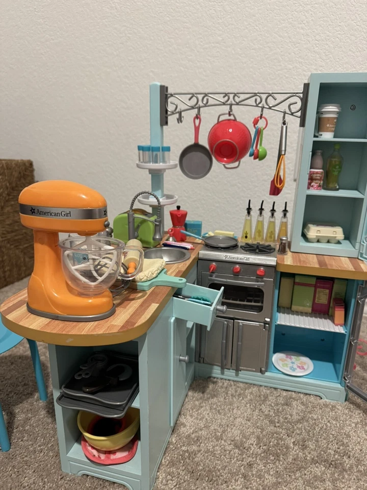 American Girl Kitchen Set Gourmet Kitchen Cuisine And Dining Table - Image 2 of 4