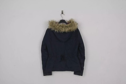 HOLLISTER CALIFORNIA donna M giacca cappotto parka con cappuccio plaid fodera check top zip - Foto 4 di 7