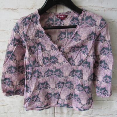 DAMEN OBERTEILE MONSOON V-AUSSCHNITT KURZARM OBERTEIL GRÖSSE UK 10 REF (NC09966