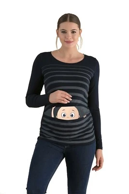 Lustige Umstandsmode T-Shirt mit Motiv Schwangerschaft Geschenk Guck Guck MMC - Bild 1 von 4