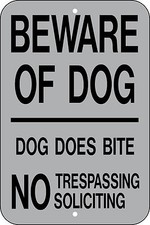 12x18 BEWARE OF DOG SIGN