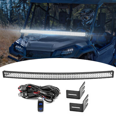 WEISEN A-Pillar Hood 50'' Curved LED Light Bar Bracket Kit For Honda Pioneer 1000