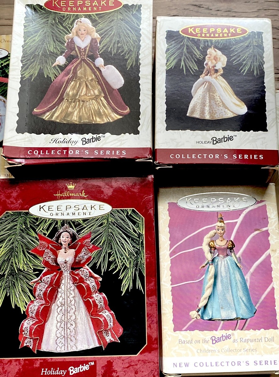Barbie Hallmark Keepsake Ornaments Lot Of Seven In Boxes Nostalgic