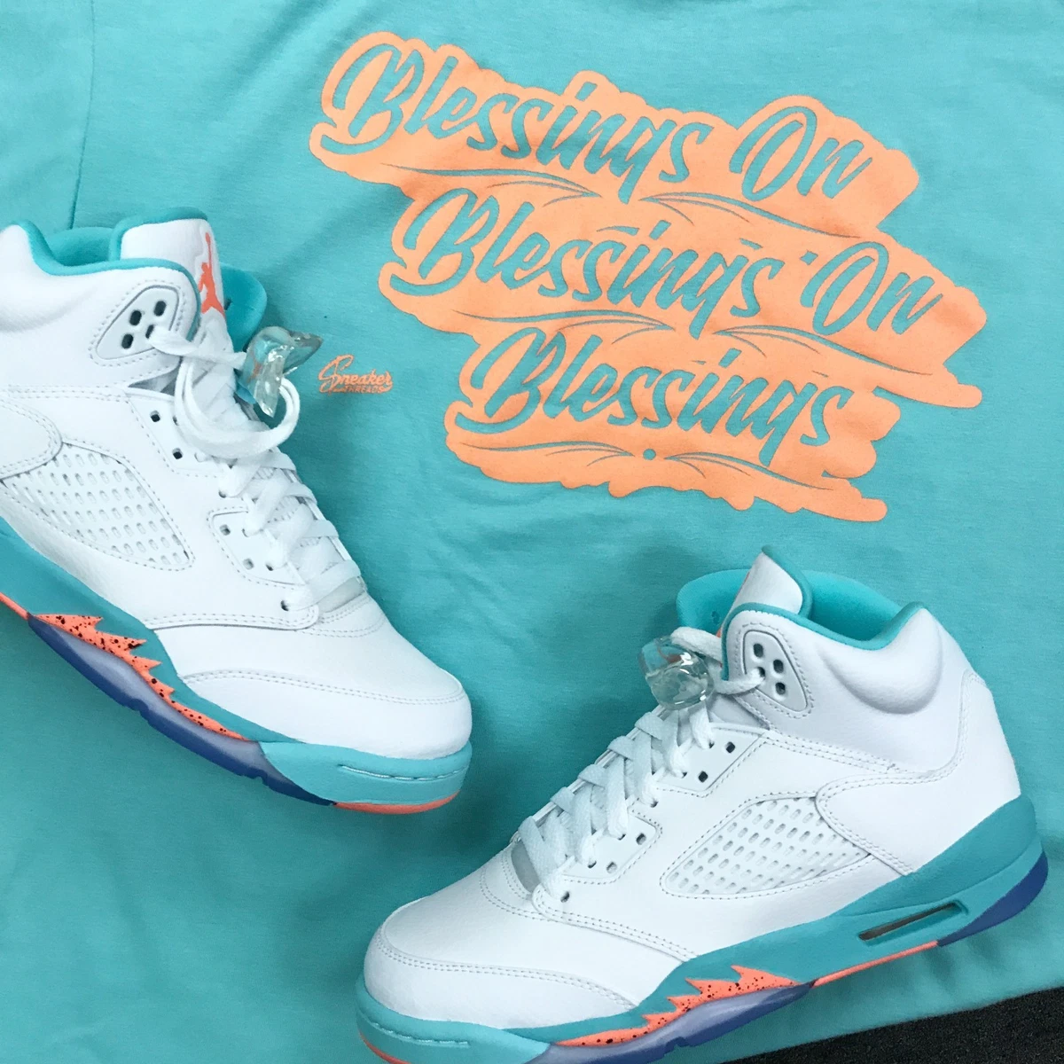 Jordan retro clearance 5 light aqua