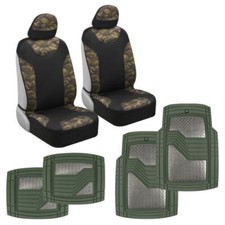 Camo Car Seat Covers For Front Seats With Cat Floor Mats Universal Fit