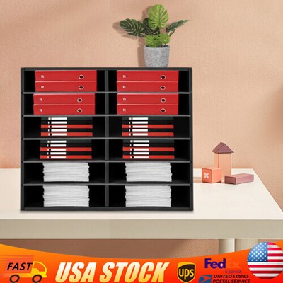12 Slots File Sorter Literature Magazine Keeper Holder Mailbox Organizer Rack