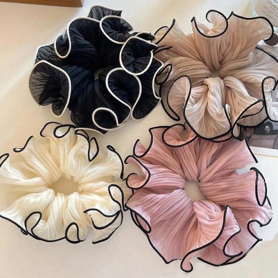 4 piezas de moño de encaje de gasa francesa, accesorios elegantes para mujer Foto 2 de 4