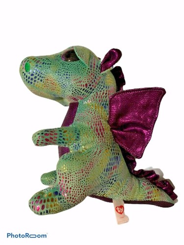 Ty Beanie Boos CINDER the dragon Medium Buddy 9"size Plush Stuffed Dragon - Picture 3 of 5