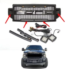 For 2020-22 21 Ford F250 F350 S-Duty Front Grille R-Style W/LED&DRL/Signal Lamps