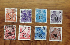 East Germany DDR 1954 Five Year Plan x 8  VFU Surcharged Overprints. Free UK P&P