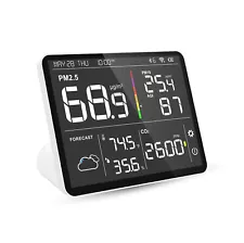 Temtop 8-in-1 Smart Air Station M100 Air Quality Monitor PM2.5 AQI CO2 Tester 