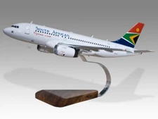 Airbus A319 South African Airways Desk Wood Airplane New Model Small Scale 1/130