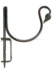 Great Handmade Heavy Forged Iron Swivel Plant Or Bird Cage Holder Leaf Motif