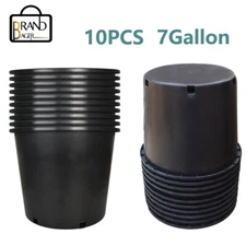 10 Pack Nursery Pots 7 Gallon Heavy Duty Plastic Nursery Pots for Plants
