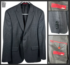 Alfani Charcoal Gray Mens Size 40R Black Jacket Sport Coat Blazer Notch Collar