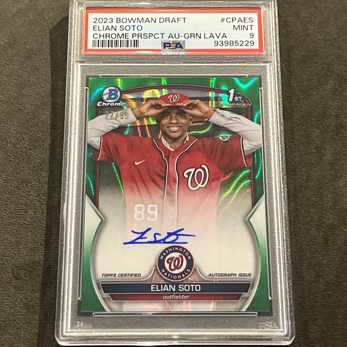 2023 Bowman Chrome ELIAN SOTO Green Lava Refractor Auto /99 #CPAES 