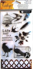 Birds Clear Acrylic Stamp & Stencil Set by Hampton Art Vintologie SC0648 NEW!