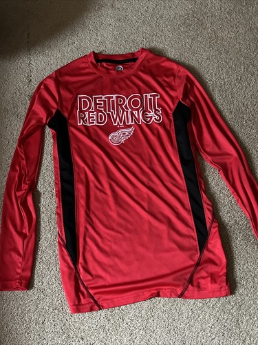detroit red wings hockey jersey NHL SM kid Jr women red/black  long sleeve shirt