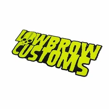 Lowbrow Customs Stamped Metal Shop Sign aluminum Made in USA hot rod chopper