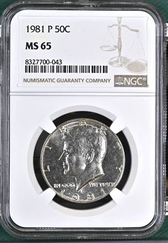 1981-P KENNEDY HALF DOLLAR 50 CENTS NGC MS65 UNC DETAILED COIN #L