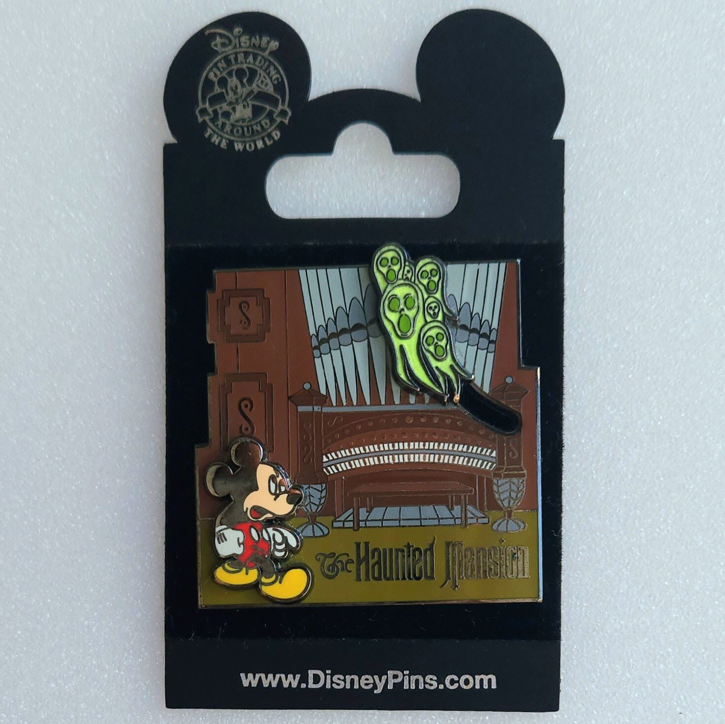 Walt Disney World The Haunted Mansion Mickey Mouse and Organ Ghosts Slider Pin