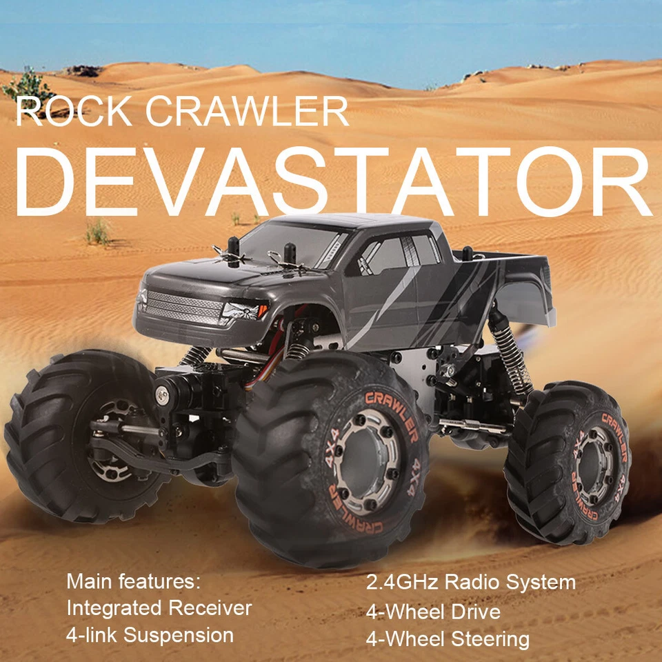 HBX 2098B RC Rock Crawler Car 1/24 2.4GHz 4WD 4WS w/Double Servo f/Kids RTR F4V3 - Image 3 of 4