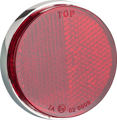 Chopper Reflektor rund rot verchromtes Gehäuse, Durchmesser 55/59mm 1 Stück