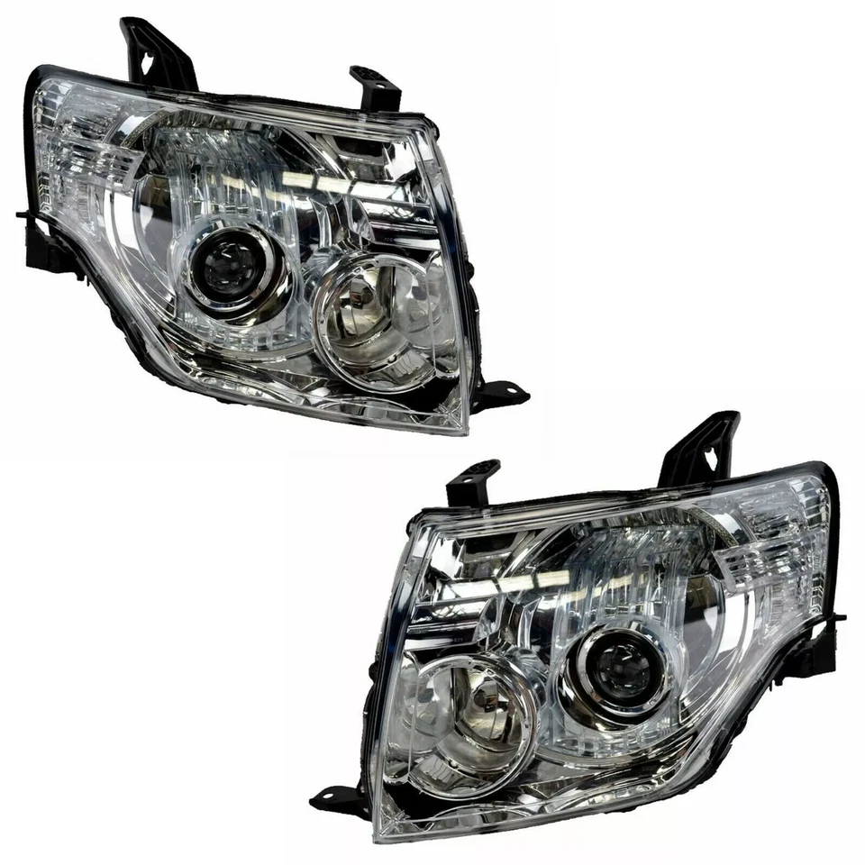 Pair Headlights For Mitsubishi Pajero NS NT NW 2006-2010 W/Electric Motor LH RH - image 3 of 4