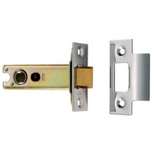 76 mm schwer gefederte Türrohrverriegelung quadratische Schlagplatte & Forend Satinstahl