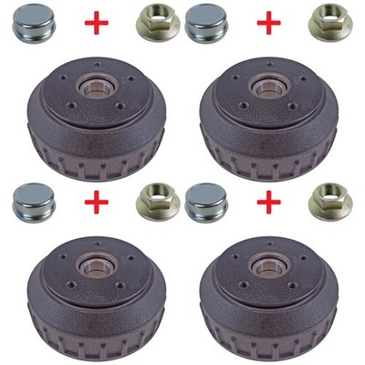 4er Set Bremstrommel passend f. Alko 200 x 50  5-Loch inkl. Kompaktlager ...