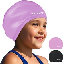 2 PCS Extra Large Swim Caps for Kids 6-14 with Long Hair Braids Dreads