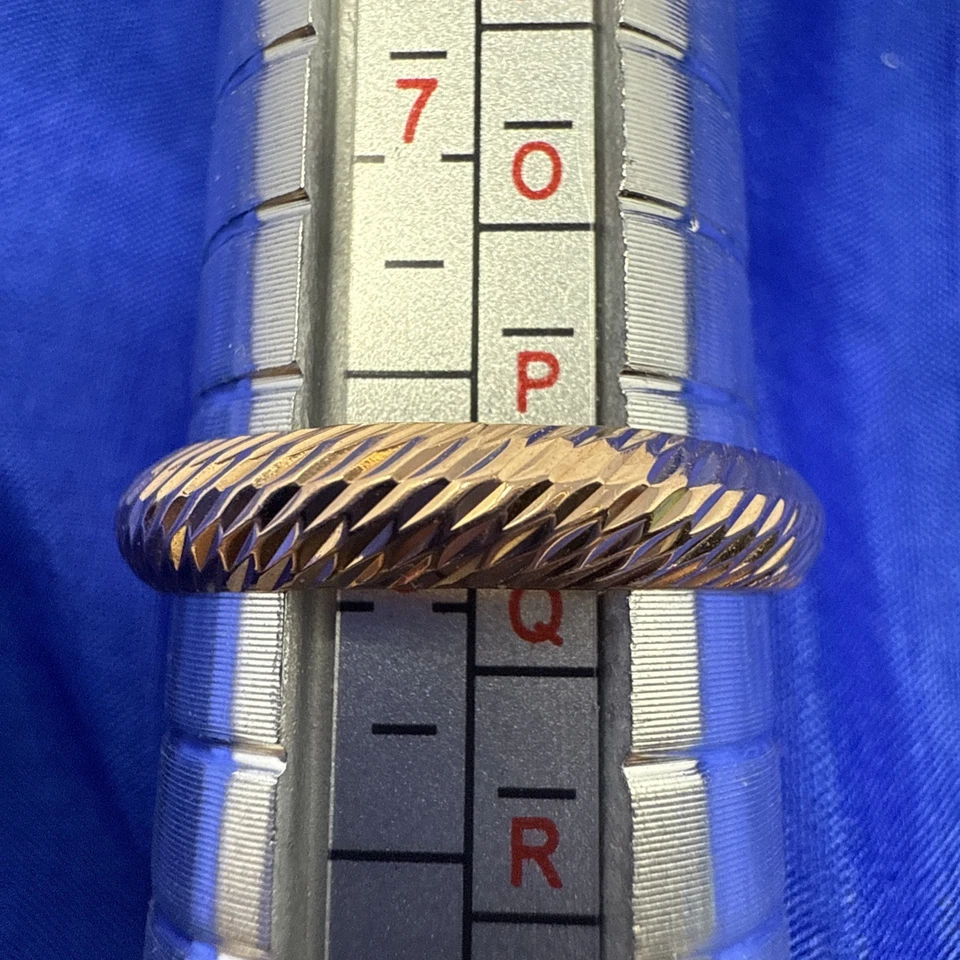 14K 玫瑰金 Milor 意大利钻石切割戒指 尺寸 8 1.5 克 — 第 2/4 张图片