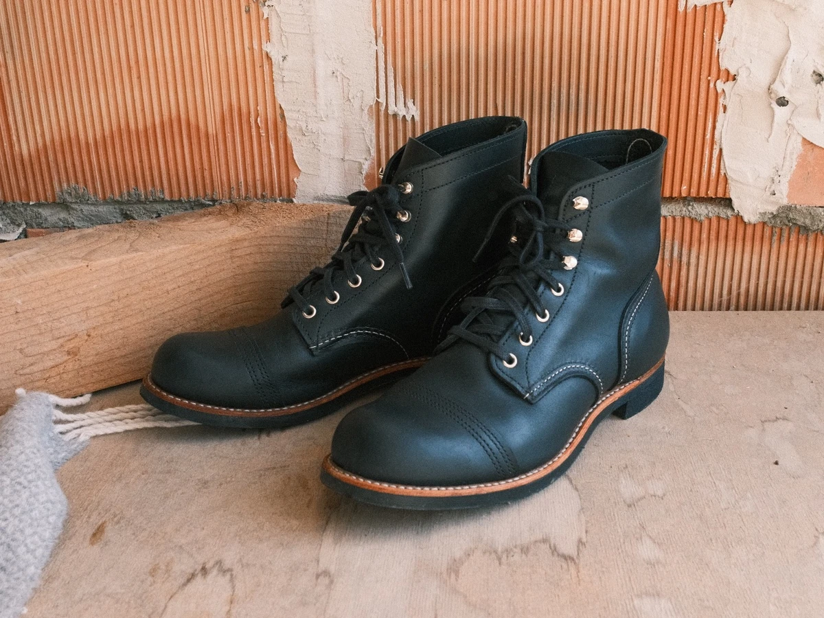 Red Wing 铁游侠皮革鞋面黑色靴男| eBay