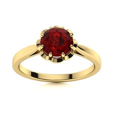 Garnet Gemstone Handmade Solitaire Handcrafted Ring 925 Sterling Silver