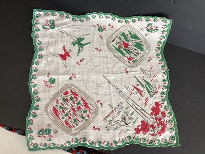 Vintage 1950's-60's Sports Related Topics Adult Handkerchief RARE