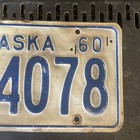 Vintage 1960 Alaska Auto License Plate 24078 Man Cave Garage Pub Wall Decor — photo 2